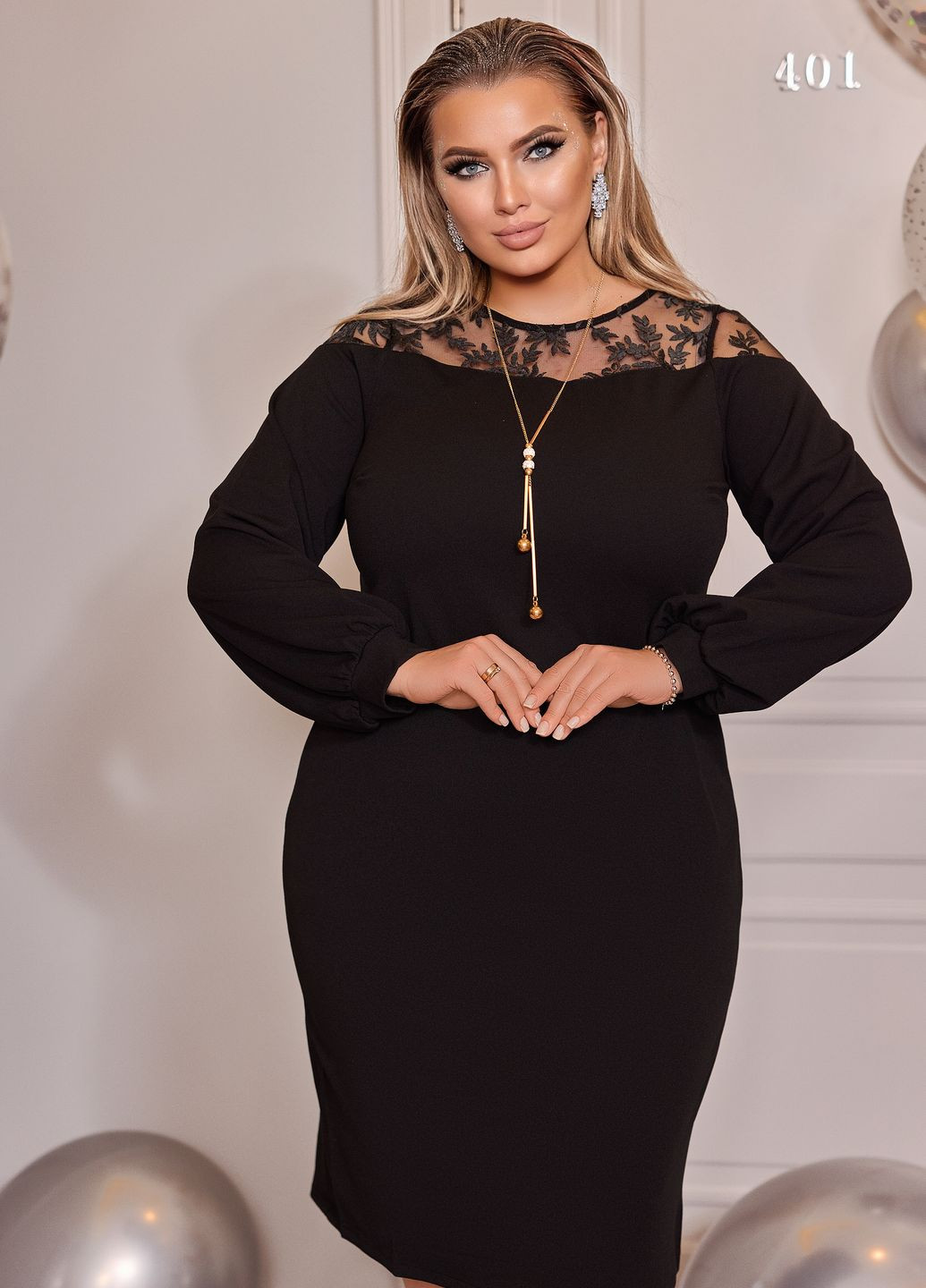 Черное праздничный, вечернее праздничное кружевное платье с украшением футляр No Brand однотонное