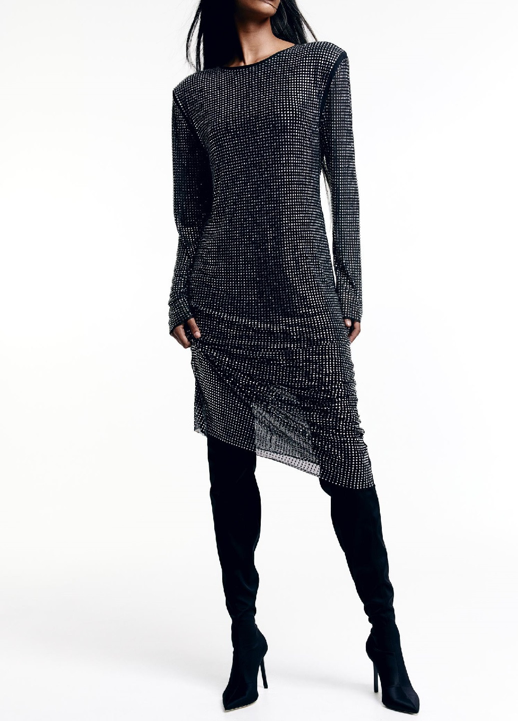 Чорна святковий сукня H&M однотонна