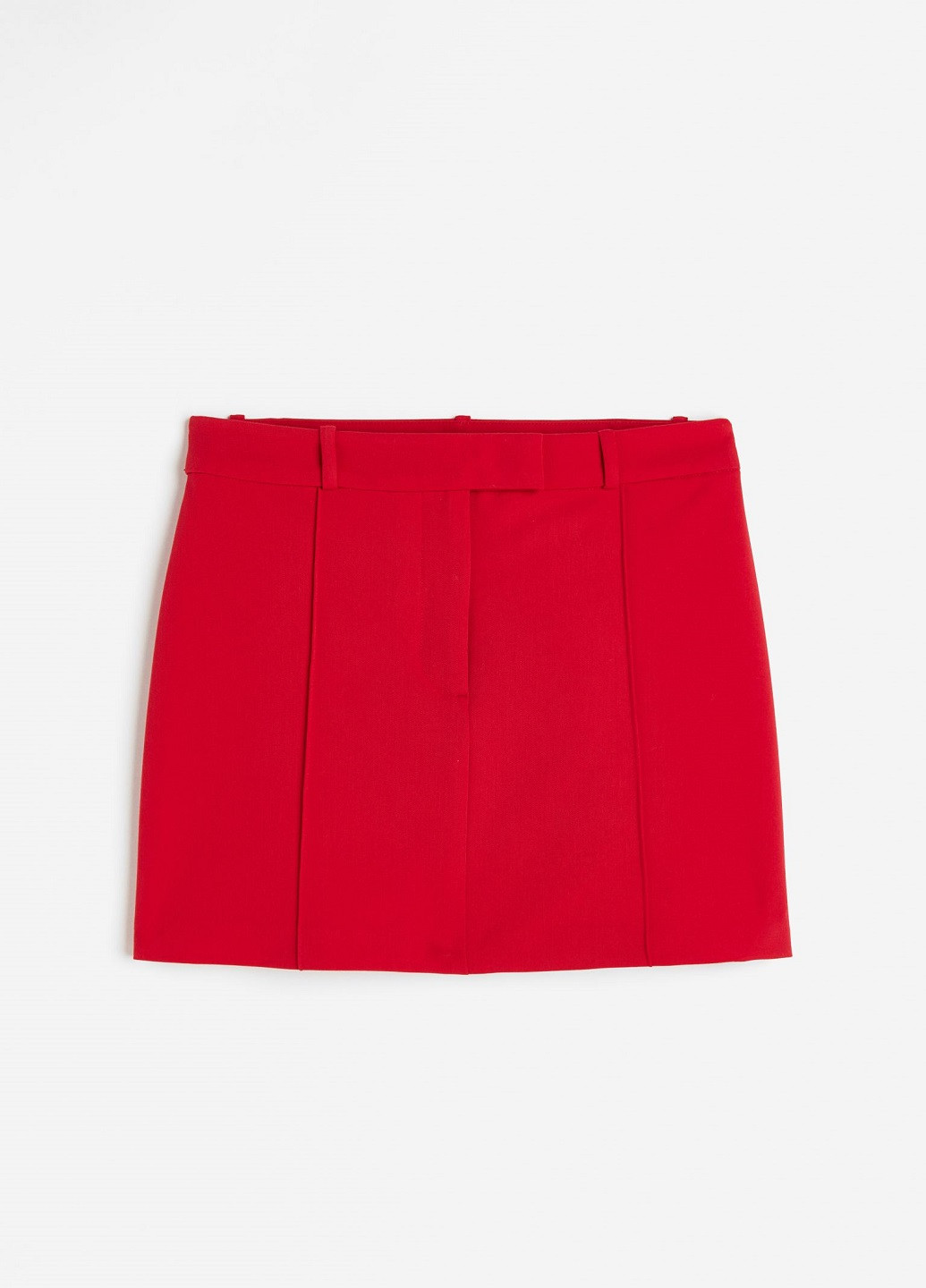Красная офисная однотонная юбка H&M
