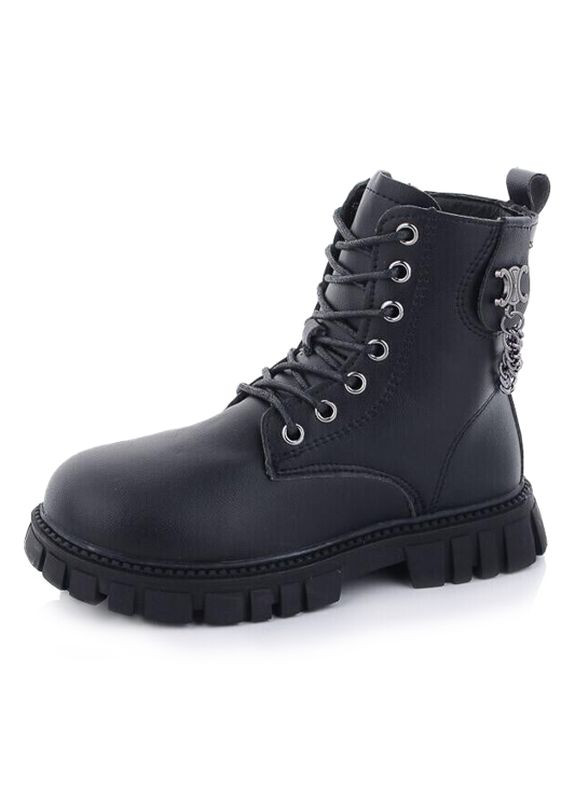 Черные кэжуал зимние ботинки для девочки (зима) подростковые No Brand