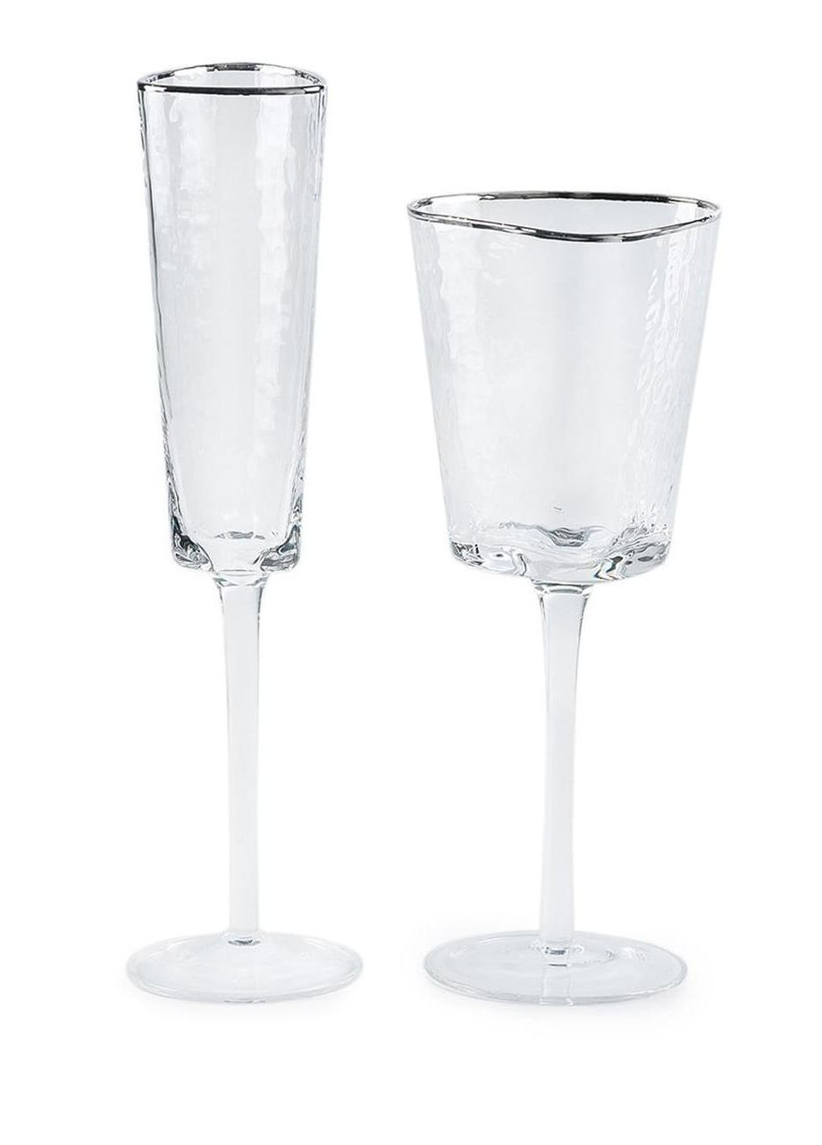 Бокал для вина Ice Evans 300 мл с серебристым кантом дизайнерский фужер REMY-DECOR (269462356)