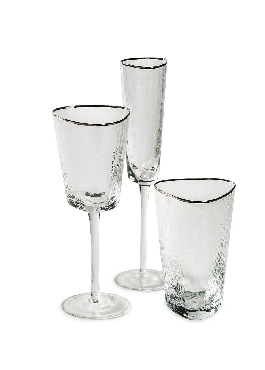 Склянка висока для води Ice Evans 500 мл зі срібним кантом для коктейлів REMY-DECOR (269462349)