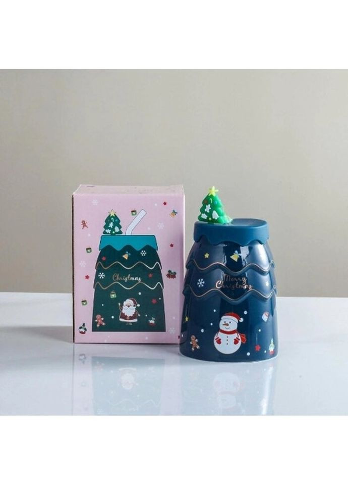 Стакан новогодний Merry Christmas 13331 400 мл синий No Brand (269368734)