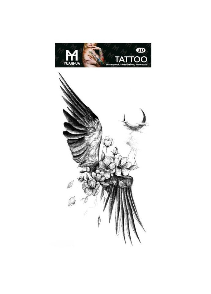 Тимчасове тату водостійке 3D велике Крила FF-114 17.5х8.5 см No Brand (269368824)