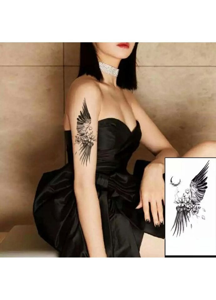 Тимчасове тату водостійке 3D велике Крила FF-114 17.5х8.5 см No Brand (269368824)