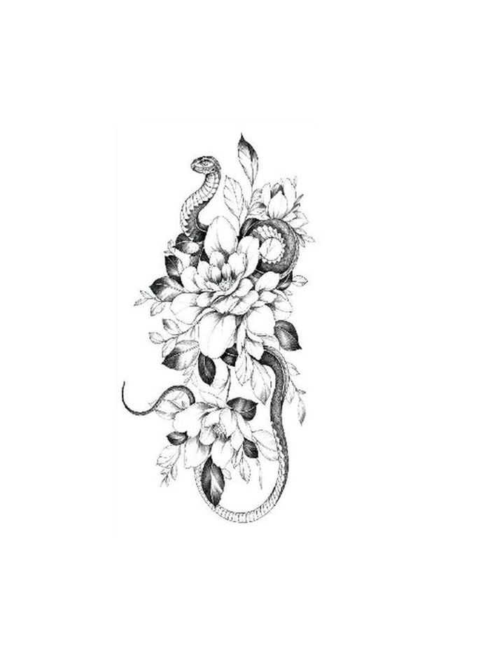 Тимчасовий тату водостійкий 3D великий Змія 2 HD-24 18х8 см No Brand (269368786)