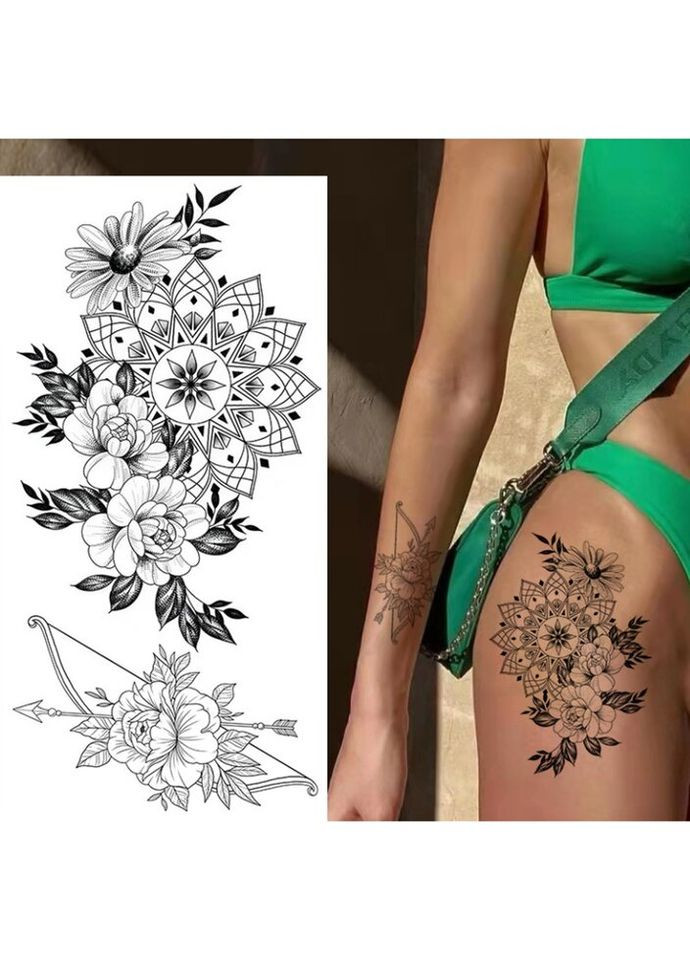 Временное тату водостойкое 3D большое Стрела BK-079 18х9 см No Brand (269368796)