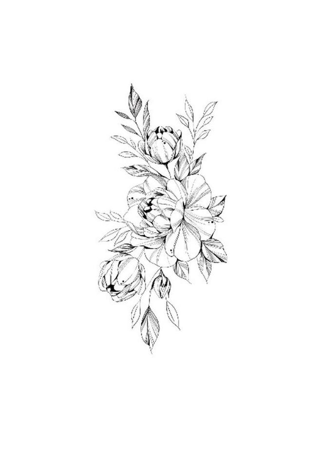 Тимчасове тату водостійке 3D велике Квіти 5 HD-06 18х9 см No Brand (269368825)