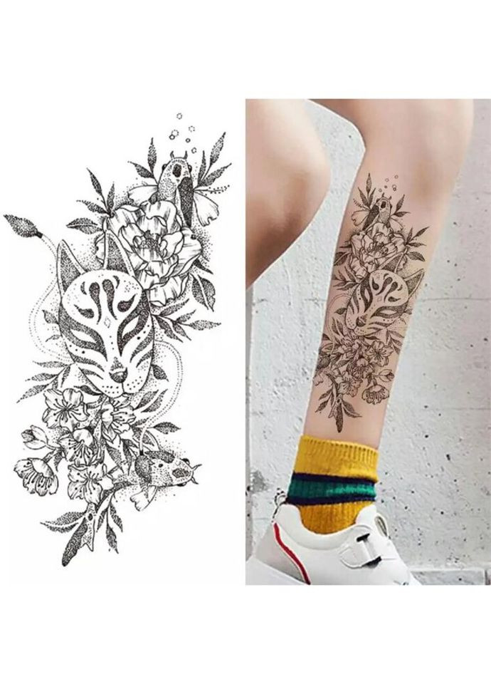 Часове тату водостійке 3D велике Маска XQB-341 19,5х10 см No Brand (269368848)