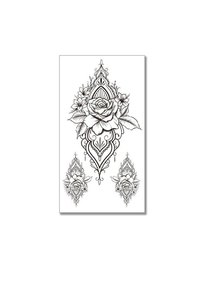 Временное тату водостойкое 3D большое Три розы XQB-331 20х9 см No Brand (269368820)