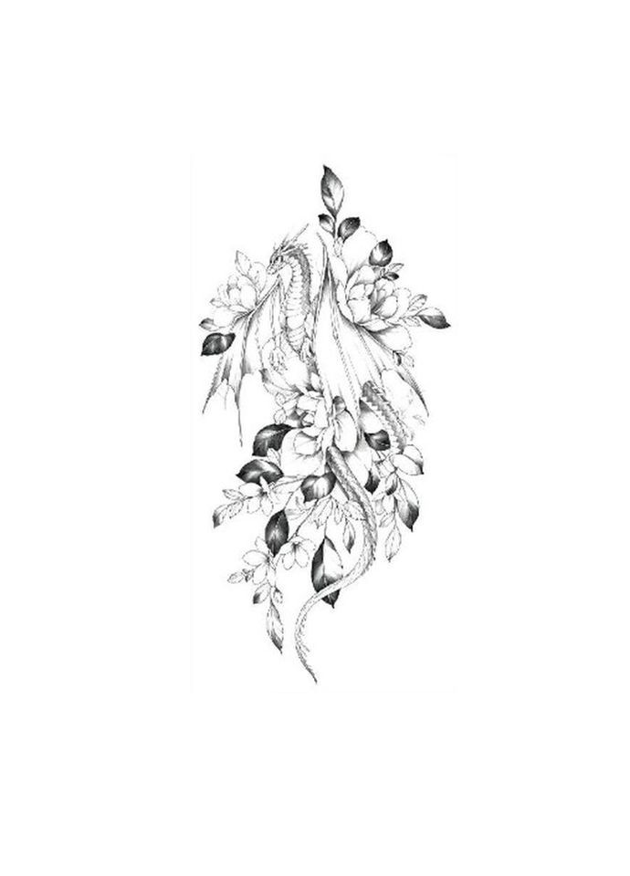 Временное тату водостойкое 3D большое Дракон HD-20 18.5х9 см No Brand (269368742)