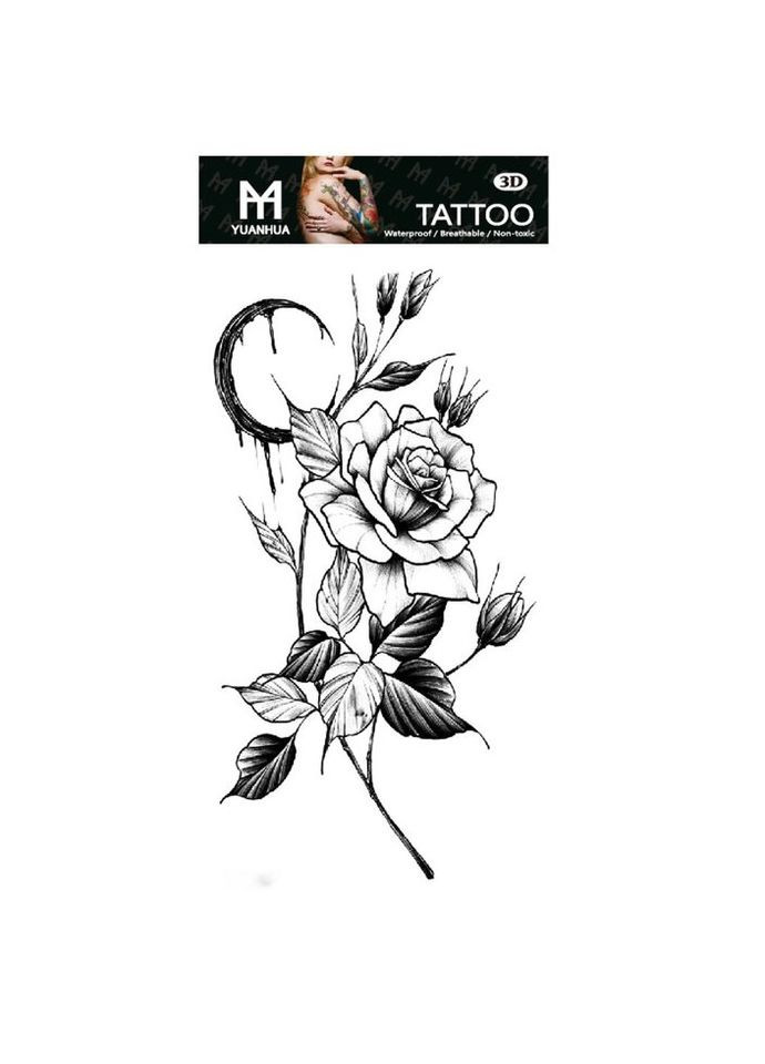 Тимчасове тату водостійке 3D велике Роза FF-090 17х9 см No Brand (269368775)