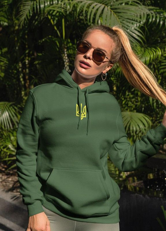 Толстовка тепла з гербом жіноча хакі XS Mishe 220000002 (269459543)