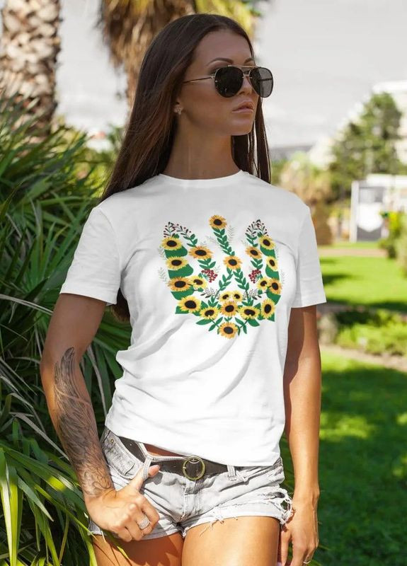 Футболка женская патриотическая с гербом XS Mishe 2000000319 - (269459527)