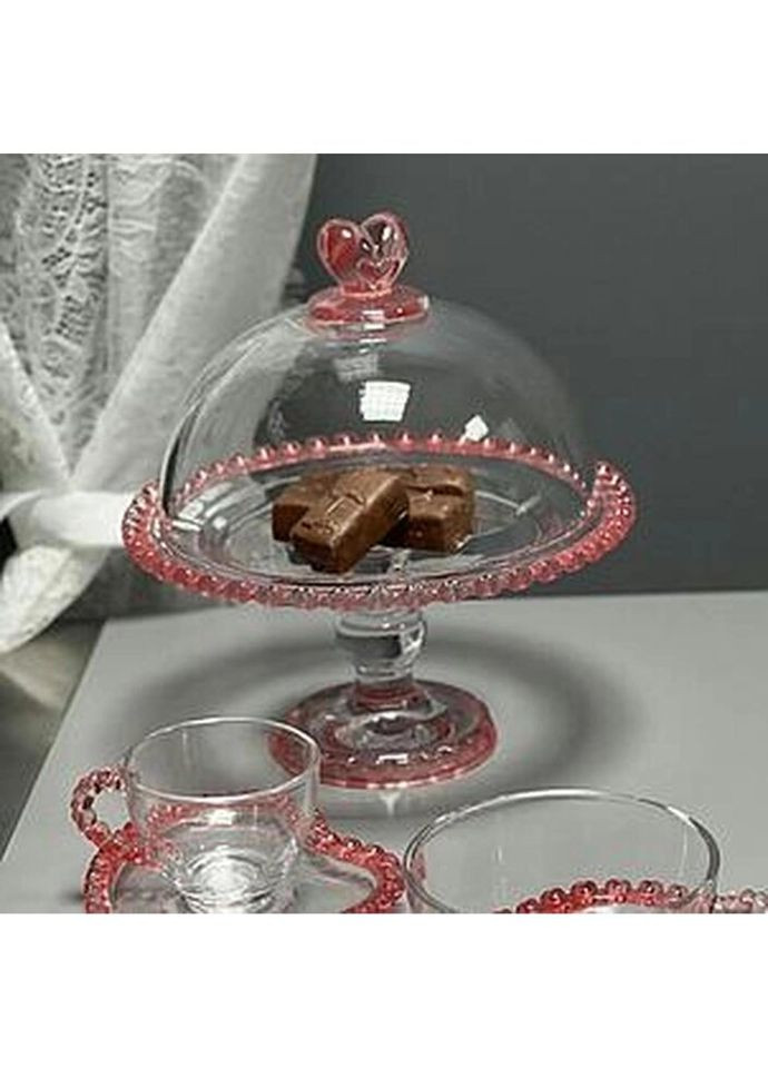 Тортівниця з кришкою Рожеве серце 01-046 19.5 см Olens (269453641)