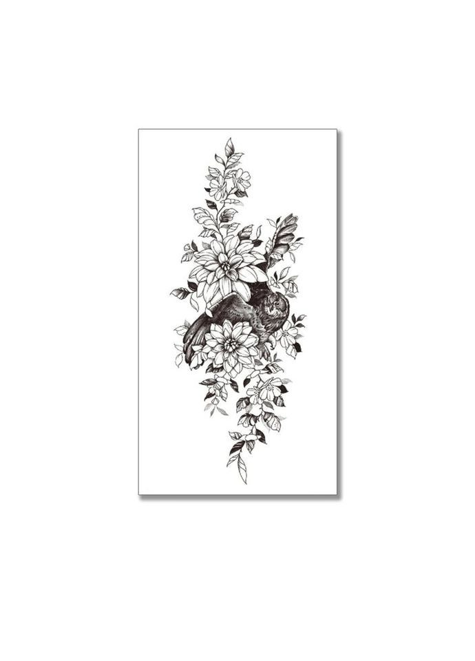 Тимчасове тату водостійке 3D велике Сова XQB-354 19,5х8 см No Brand (269455103)