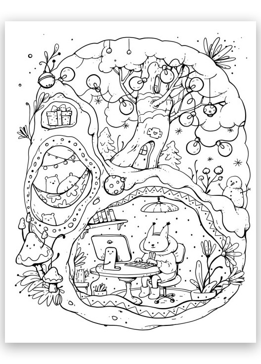 Книга Розмальовка "Мільйон різдвяних пухнастиків" Автор Костюшко Марина (9786178023997) Жорж (269458523)
