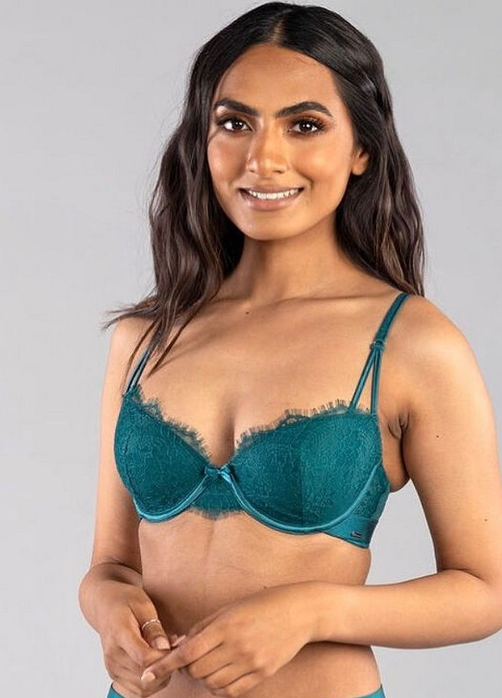 Темно-бирюзовый бюстгальтер-балконет Boux Avenue