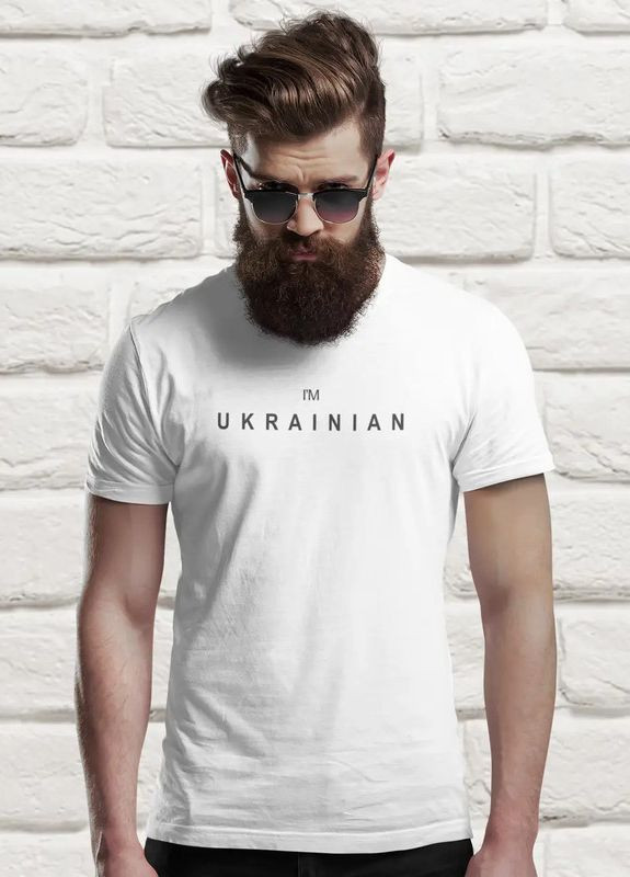 Белая футболка повседневная патриотическая "im ukrainian" xs Mishe 11000144