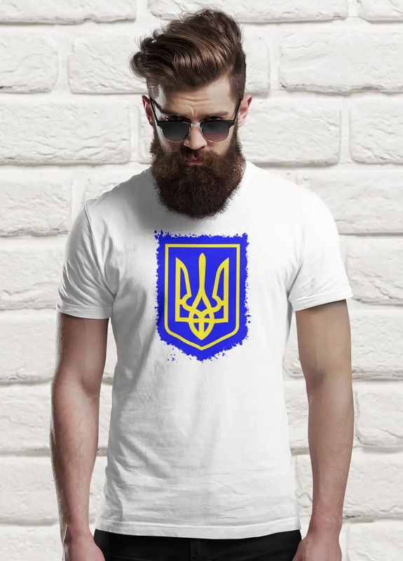 Белая принтованая мужская футболка патриотическая xs Mishe 11000126