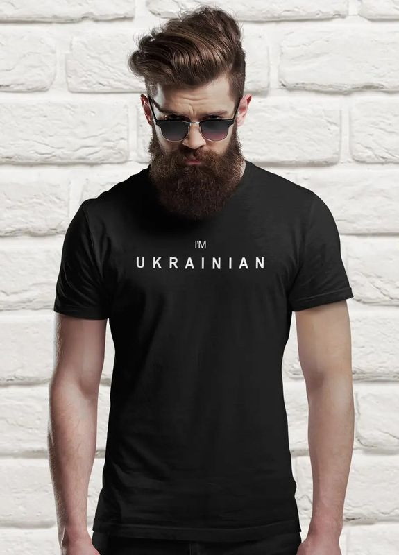 Черная футболка im ukrainan мужская стильная xs с коротким рукавом Mishe 110000105