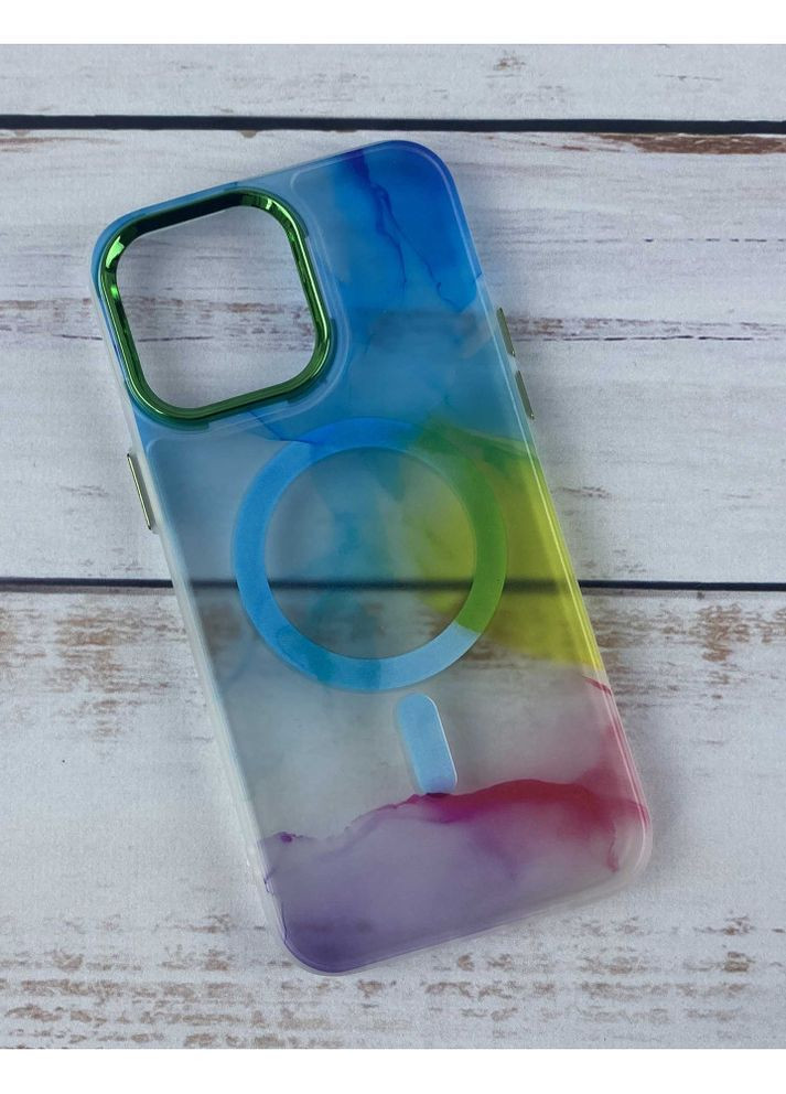 Чехол Stylish Creative с MagSafe для iPhone 13 Прозрачно-радужный Wave (269696054)