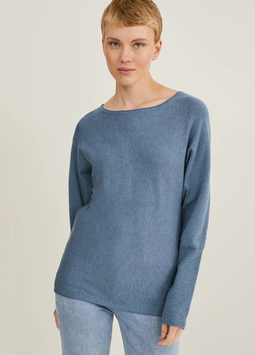 Блакитний демісезонний джемпер із віскози C&A