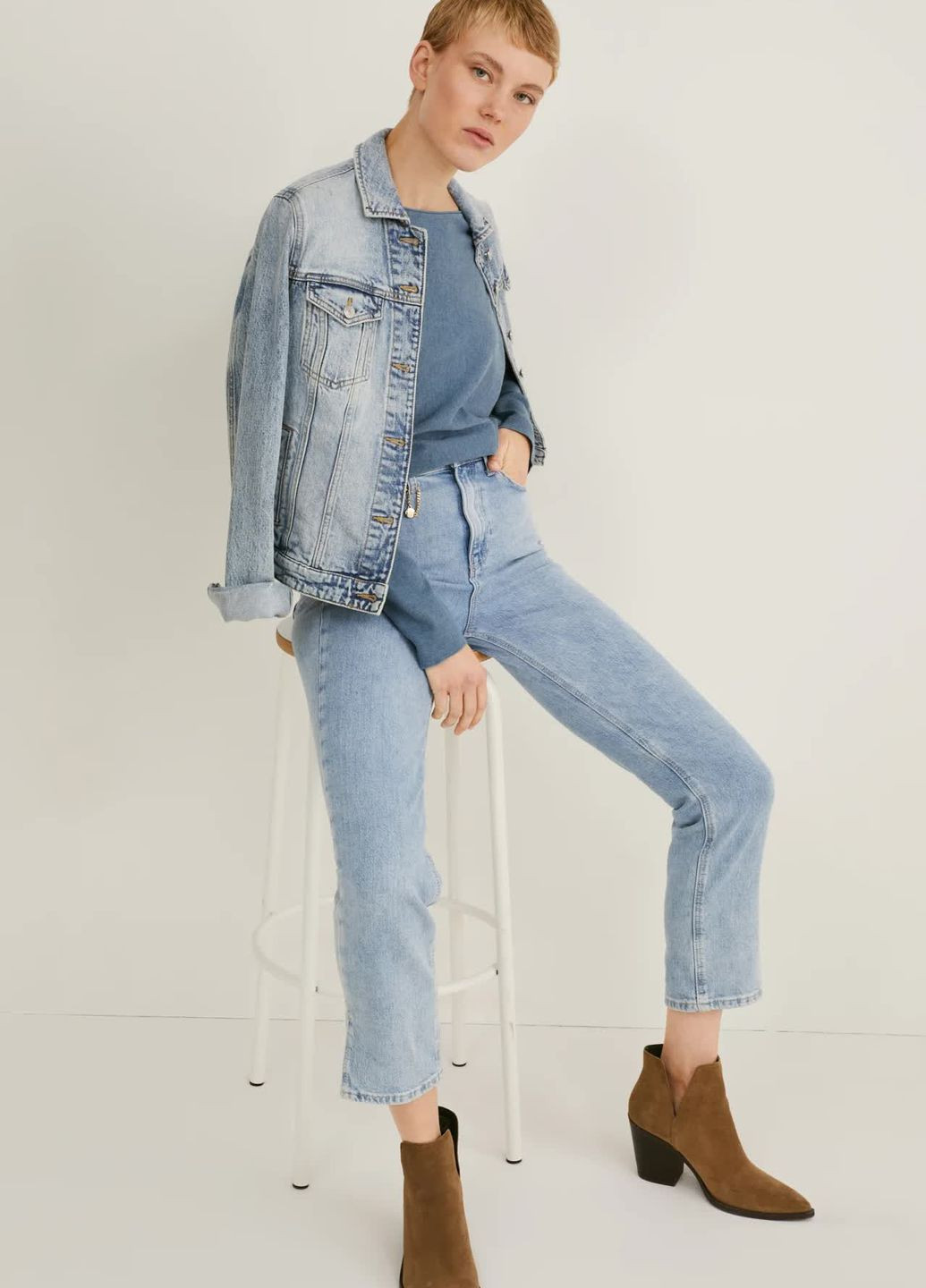 Блакитний демісезонний джемпер із віскози C&A