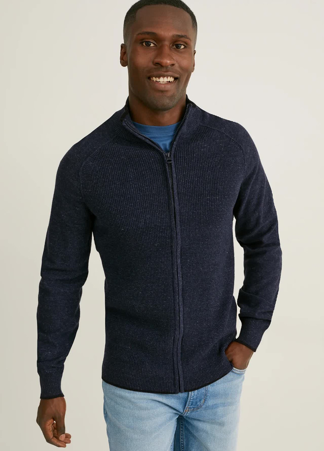 Темно-синій демісезонний зіп-светр C&A