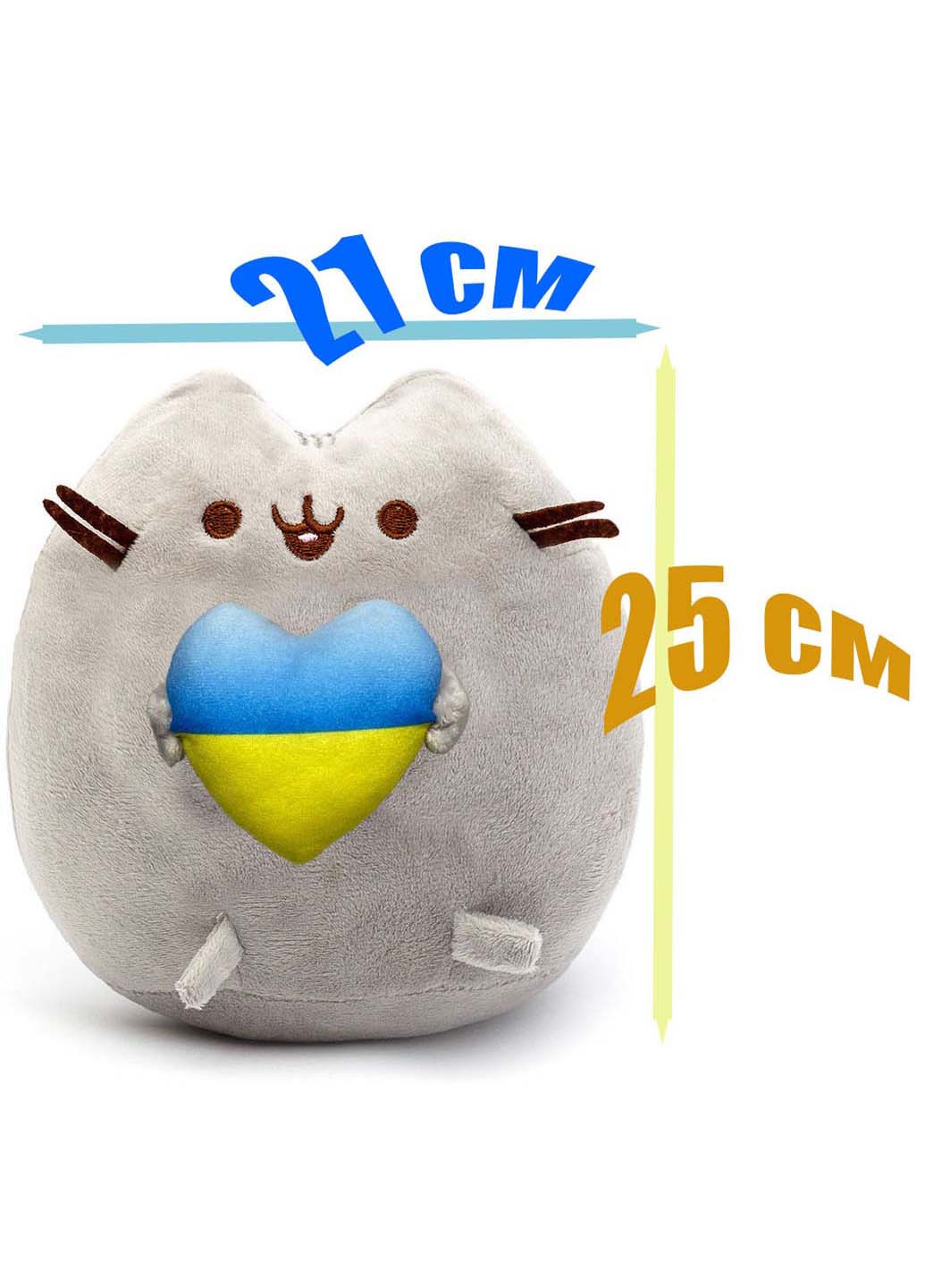 Мягкая игрушка Пушин кэт с сердцем в лапках 21х25 см и Подставка для гаджетов S&T (269698278)