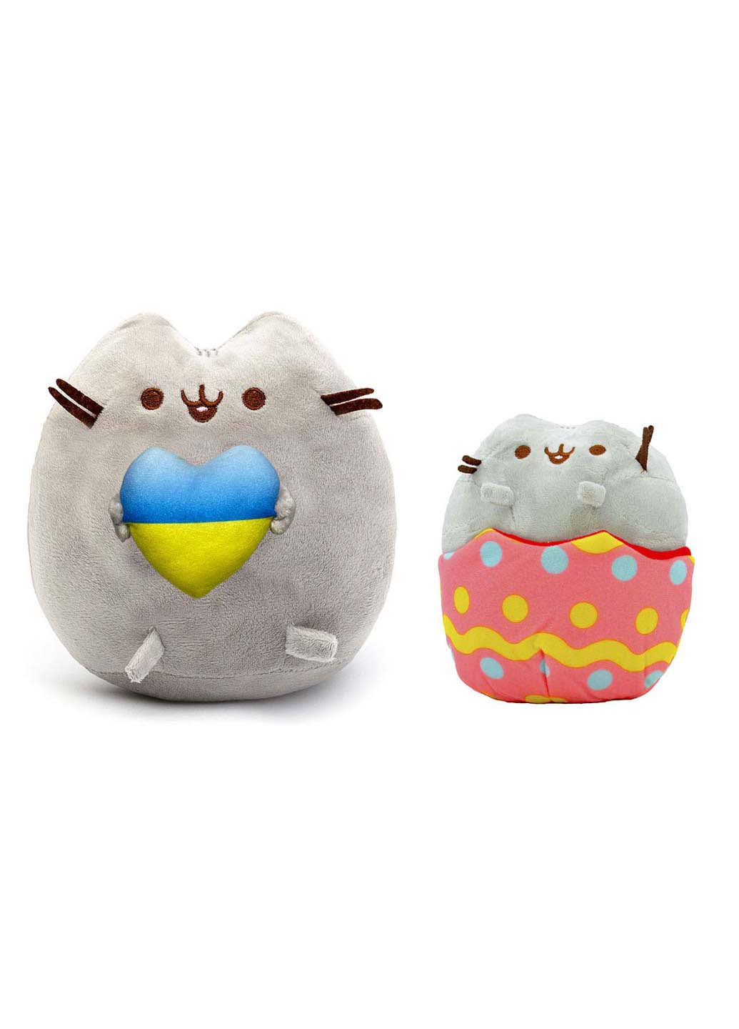 Набор мягких игрушек Pusheen cat с сердцем 21х25 см и Кот в яйце 18х15 см S&T (269698288)