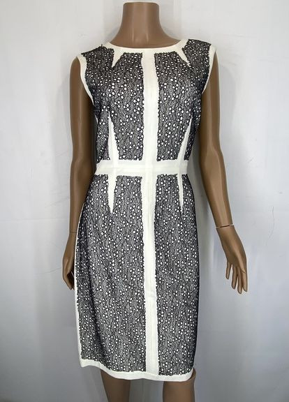 Черно-белое праздничный плаття футляр No Brand с абстрактным узором