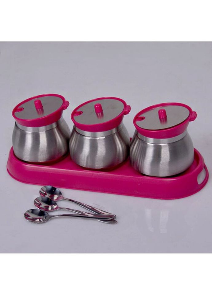 Набір банок для сипучих FRU-127-Pink 7 предметів рожевий Frico (269699667)