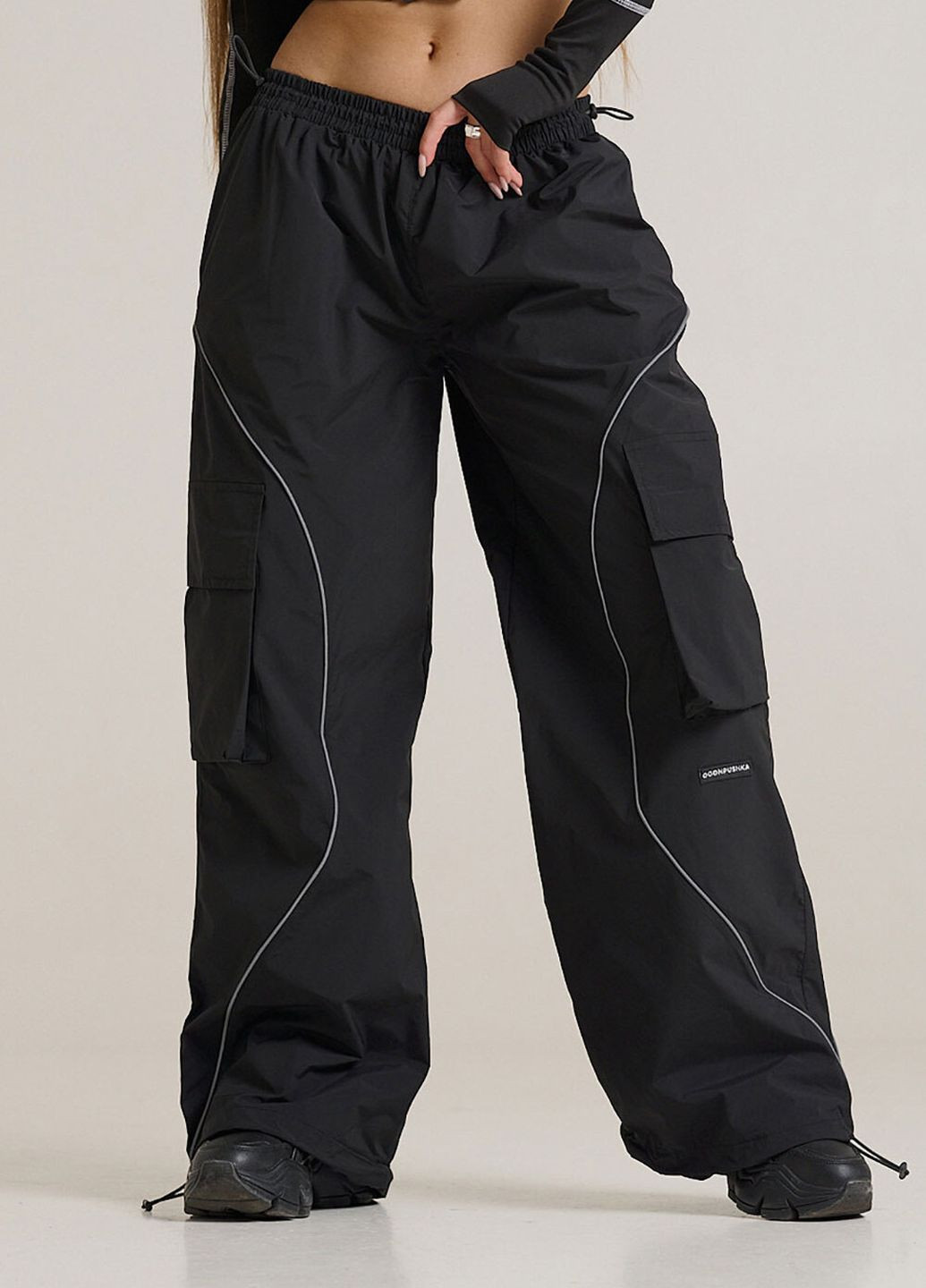 Спортивні штани з рефлективом Delta чорні Пушка Огонь (264641178)