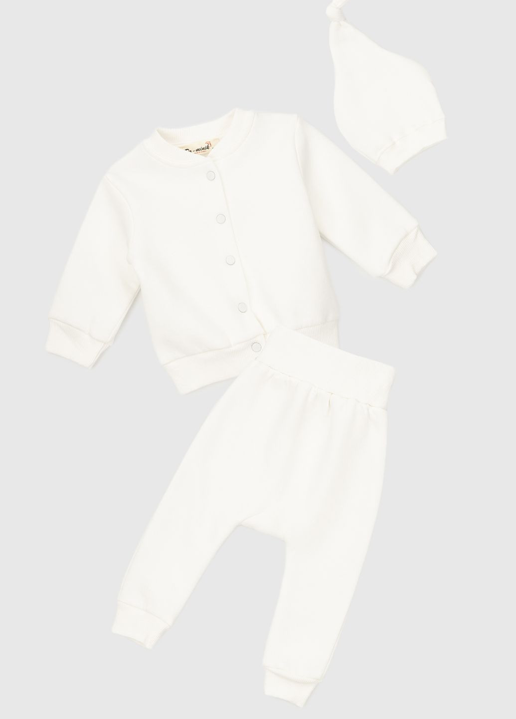 Молочный зимний костюм малышка (штаны,кофта,шапка) Mago