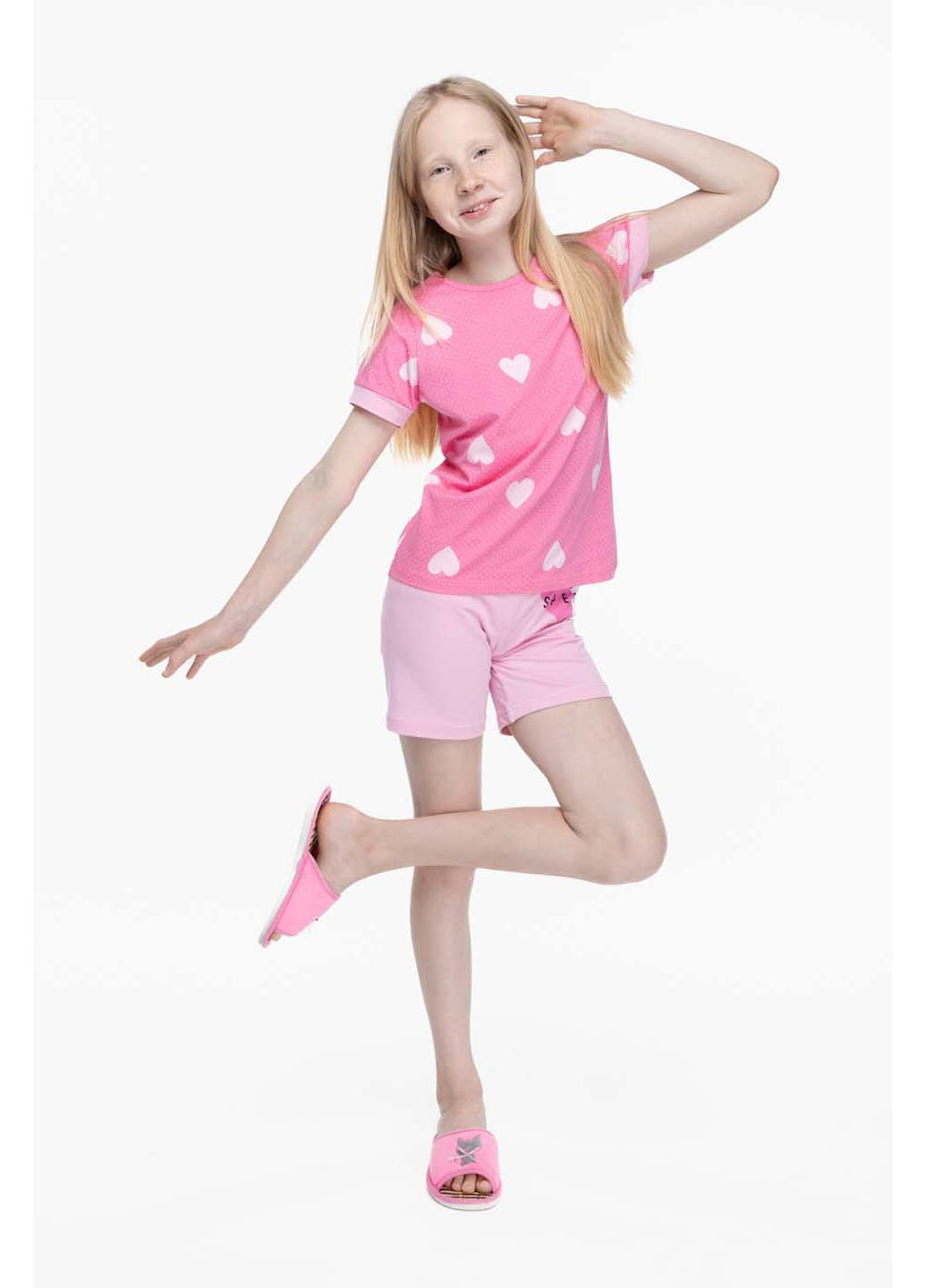 Розовая всесезон пижама для девочки Sexen