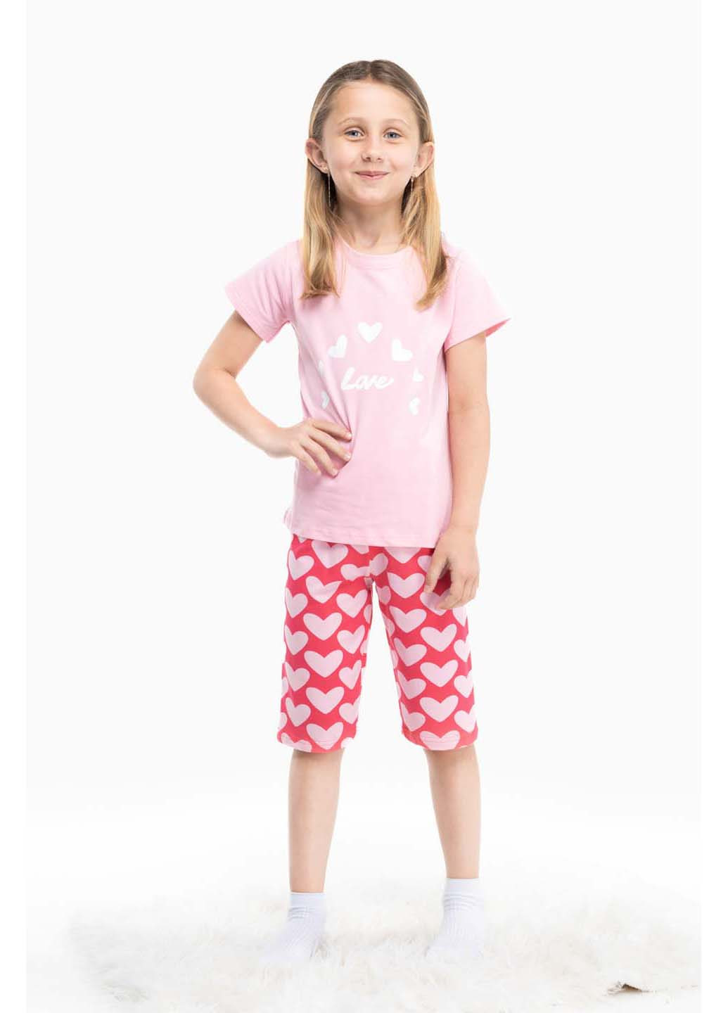 Розовая всесезон пижама для девочки Elmos