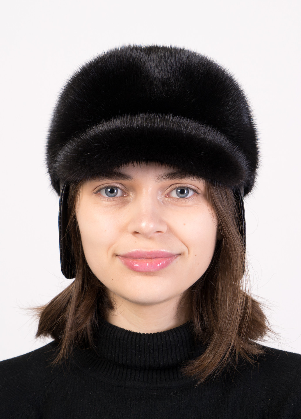 Жіноча модна норкова кепка Меховой Стиль жокейка (269901088)