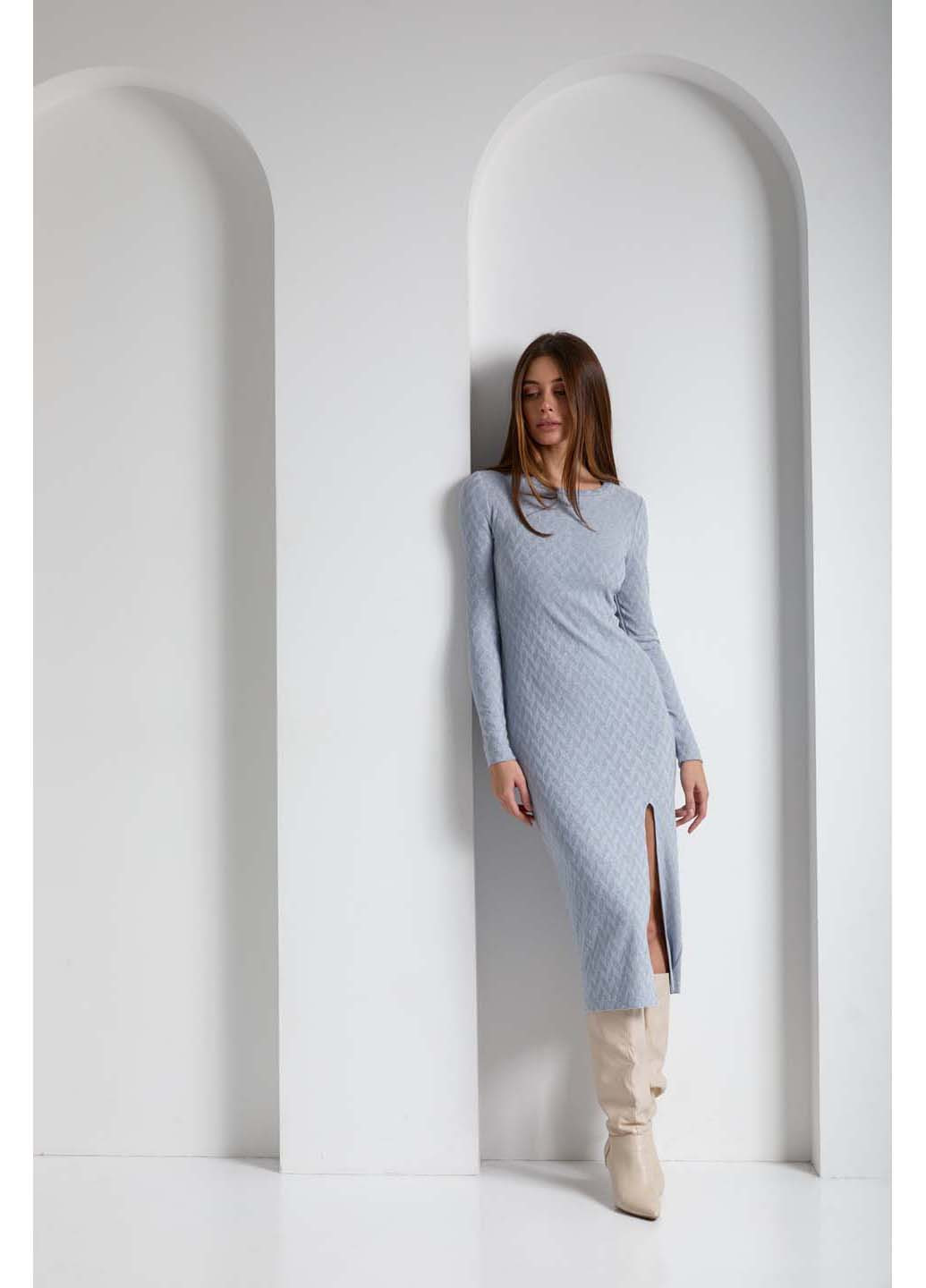 Блакитна повсякденний сукня SL-Fashion