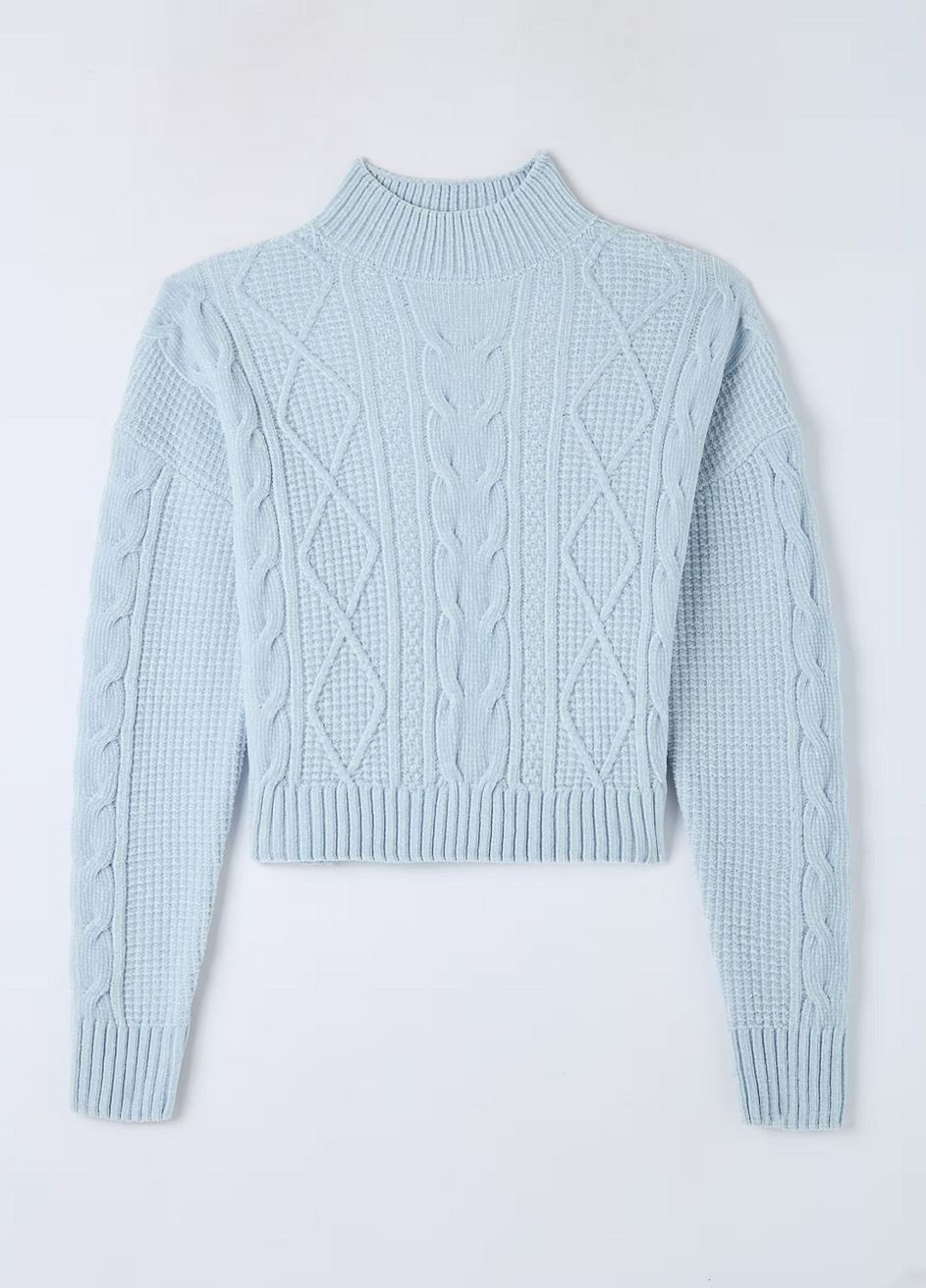Светло-голубой демисезонный свитер женщин Terranova