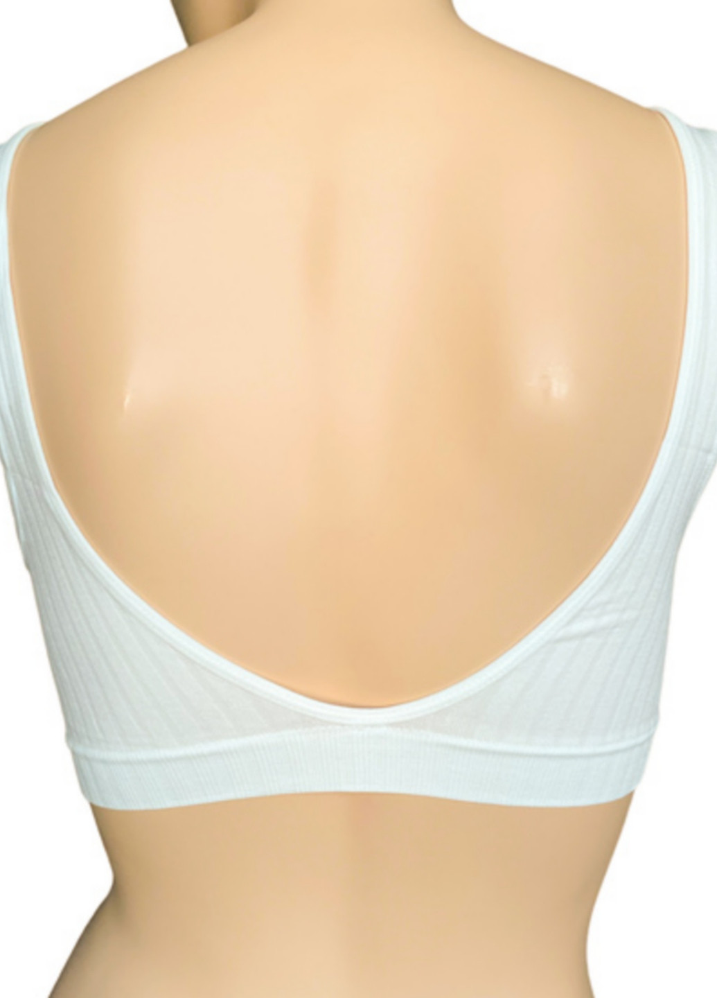 Бюстгальтер топ в рубчик XXS-M NED белый No Brand (269993165)