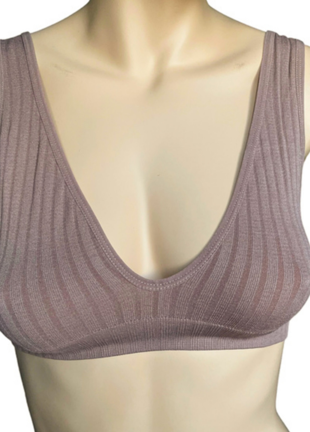 Бюстгальтер топ у рубчик L NED фіолетовий No Brand (269993173)