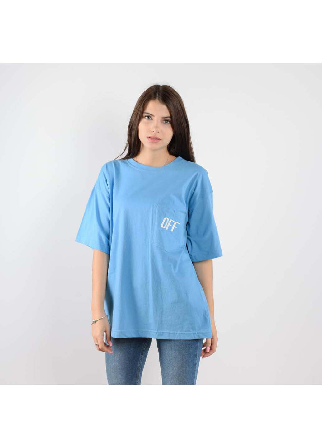 Голубая всесезон футболка Fashion OFF 198831