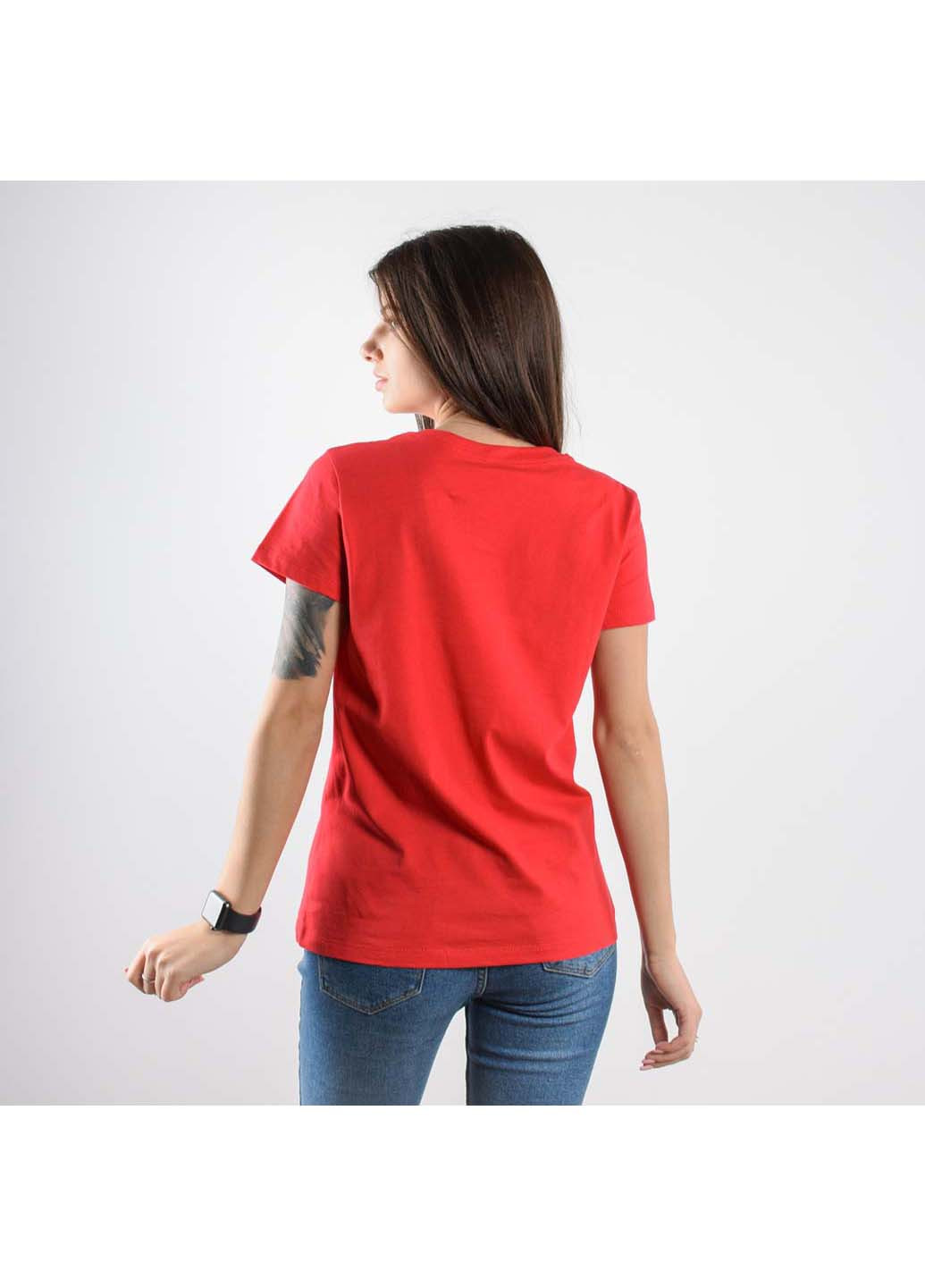 Красная всесезон футболка Fashion MODE 199002