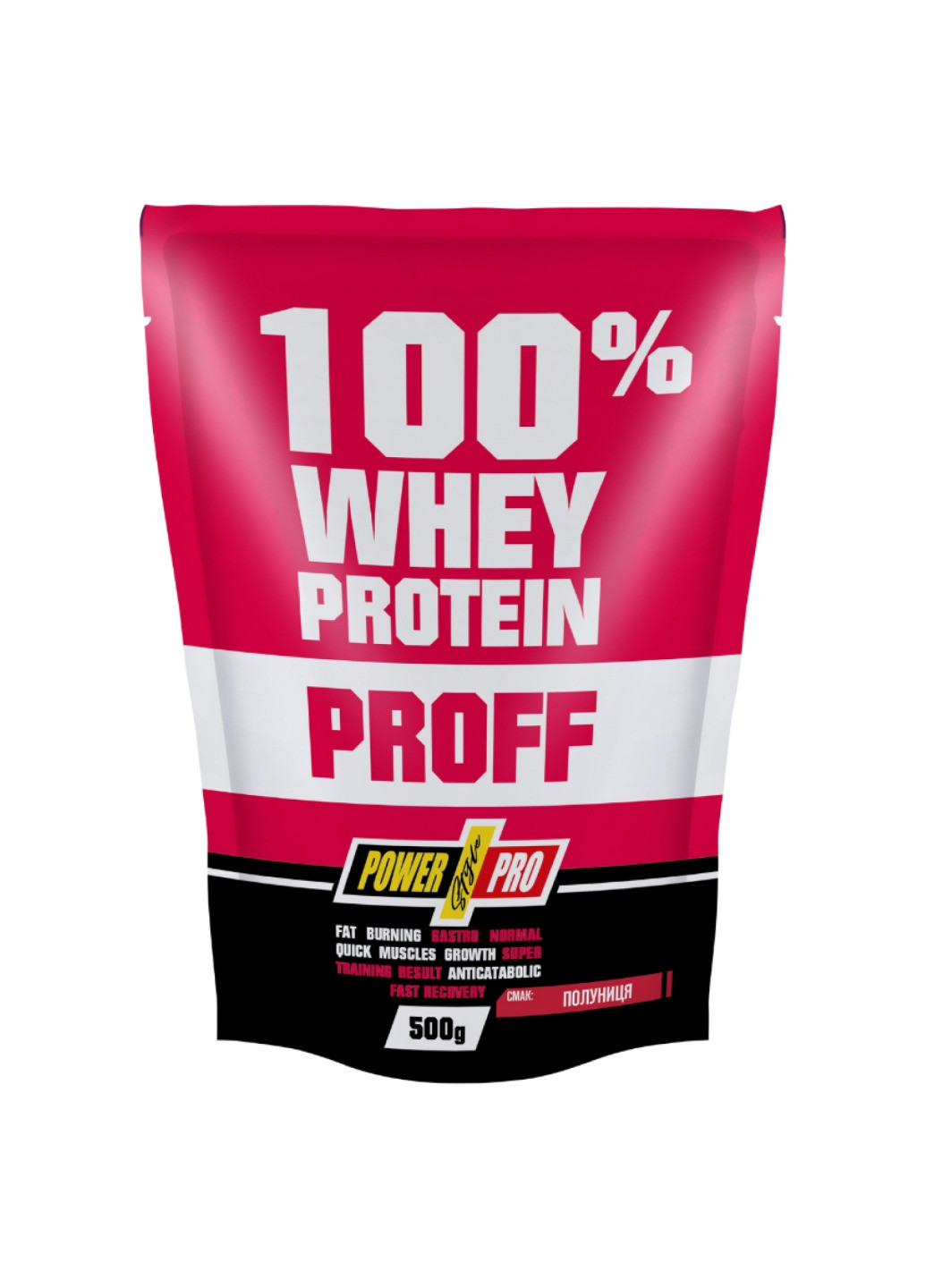 Протеин 100% Whey Protein Proff - 500g Strawberry Power Pro (270007733)