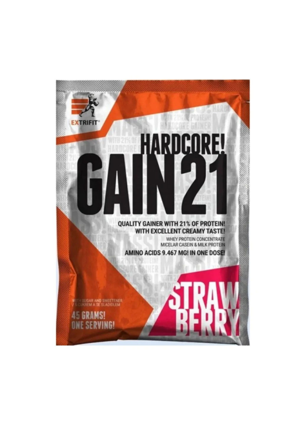Протеїновий напій Hardcore Gain 21 - 45g Strawberry Extrifit (270007821)
