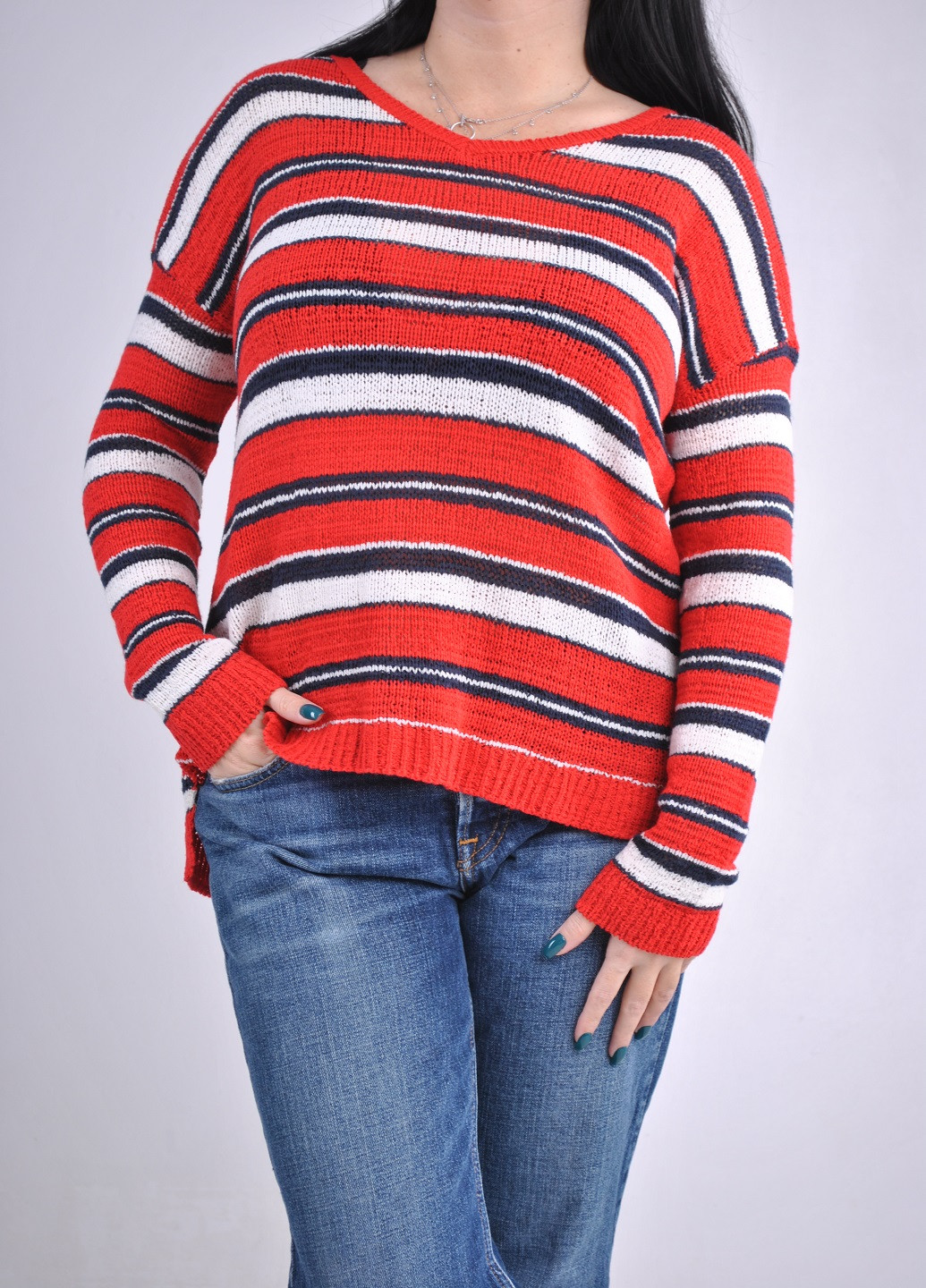 Комбинированный демисезонный свитер Fashion Club