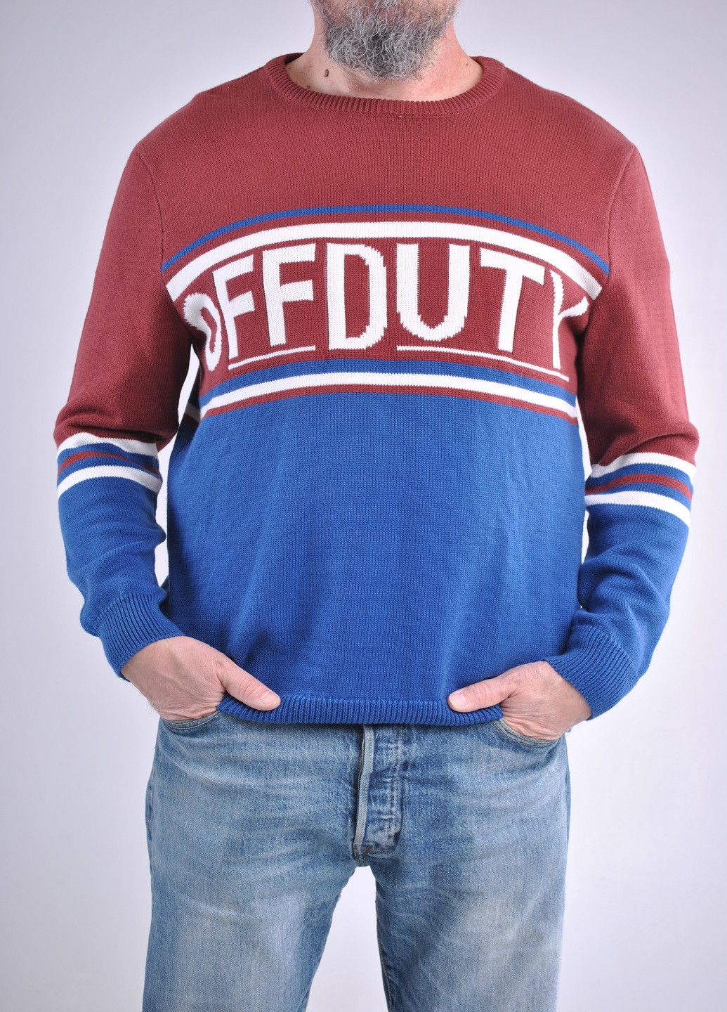 Комбінований демісезонний светр з надписом Pull & Bear