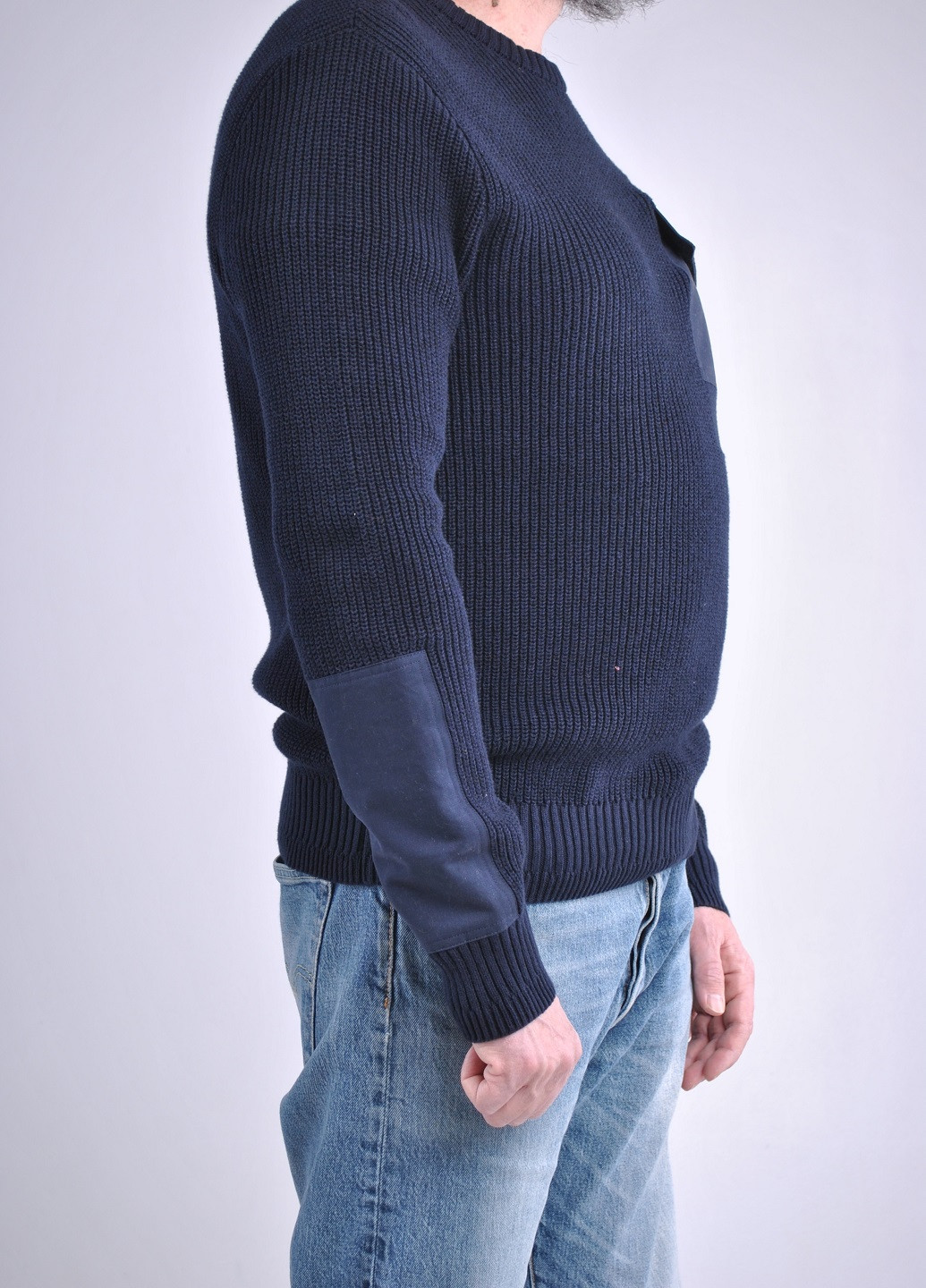 Темно-синий демисезонный стильный свитер Jack & Jones