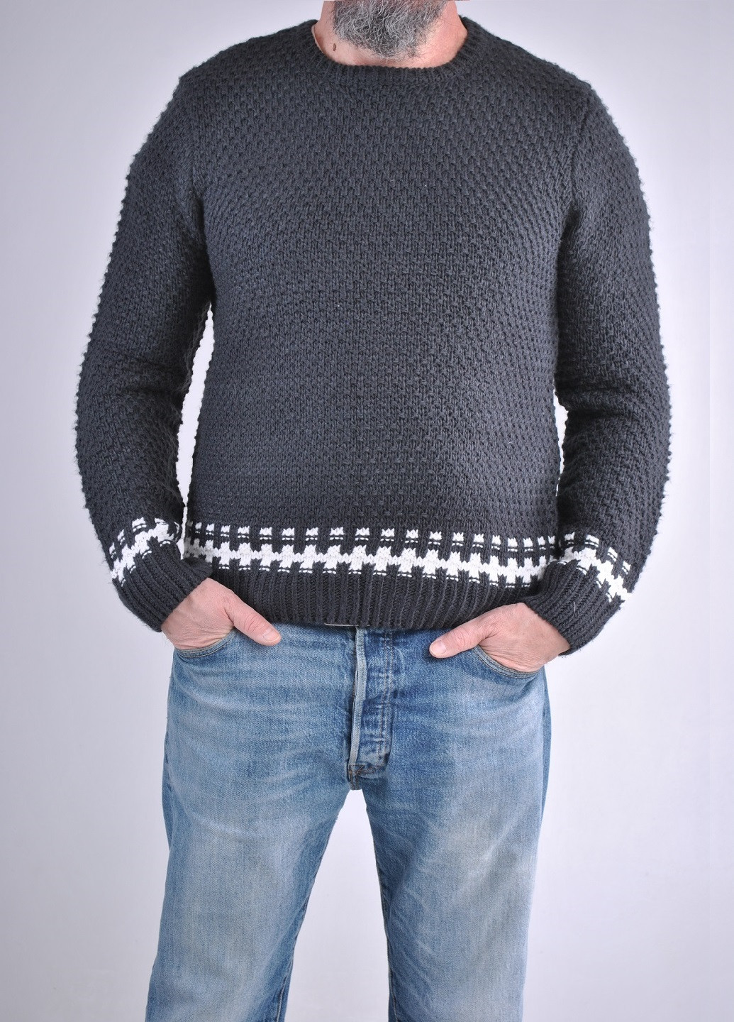 Комбинированный демисезонный свитер с узором Only & Sons